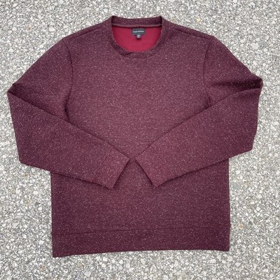 Club Monaco Sweatshirt Mens Large Burgundy Red Marled Crew Academic Preppy Chic
