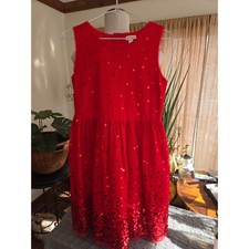 CAT  JACK - Girls Red Sequin Tulle Dress - Size XL 14-16 -Sparkle Party Holiday