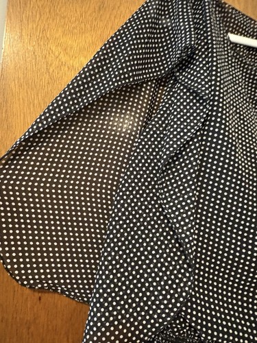 NWT $128 Max Studio Black & White Polka Dot Smocked Dress Size Medium M - Picture 3 of 9