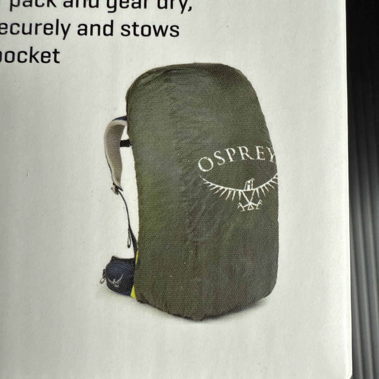 NWT Osprey Shadow Grey Waterproof Raincover for 50-75L Backpacks Size Large