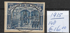 BELGIUM @ 1915   €160.00   5 FRANKEN ON PIECE      LOW START @94