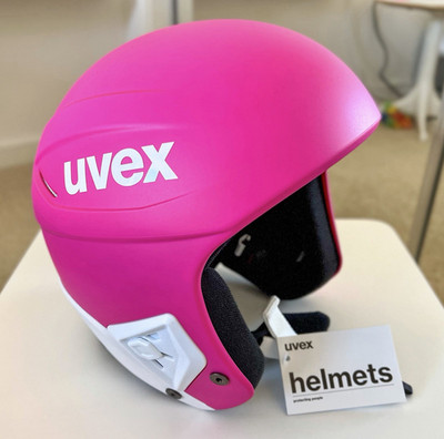 NIB Uvex race+ Winter Sport Helmet 53-54 Pink/White Hard Shell Adjustable MPN