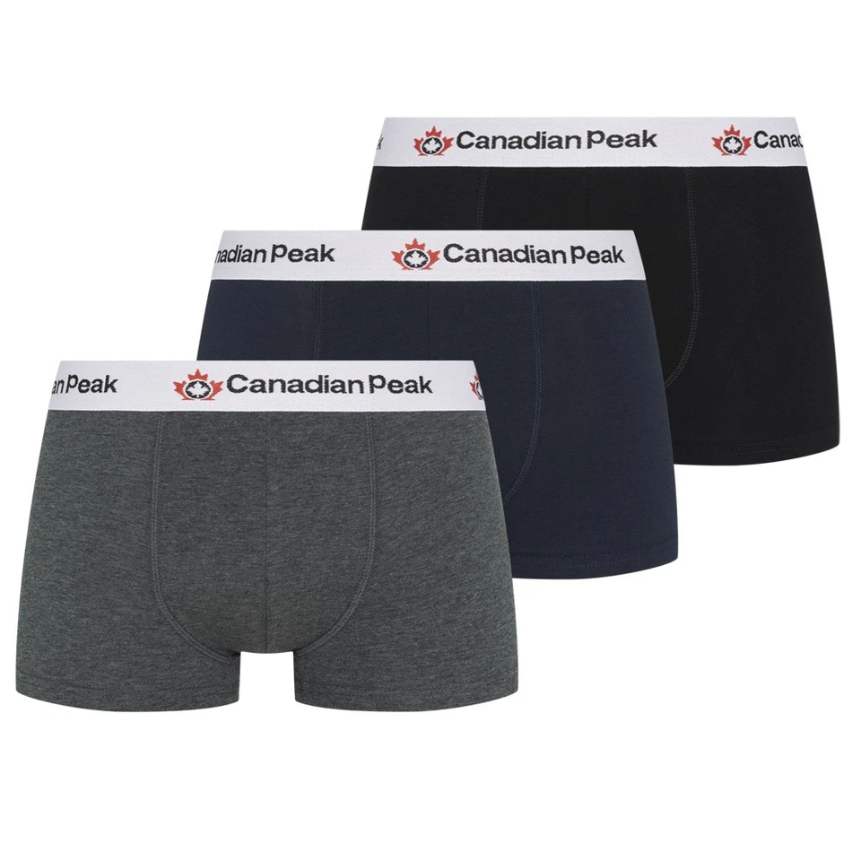 Canadian Peak Herren Boxershorts Unterwäsche 3er-Pack grau blau schwarz neu