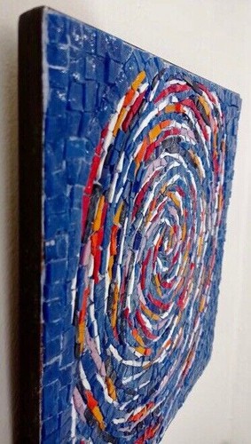 Piero DORAZIO: Vortice, mosaico a colori su fibra di vetro, 1989, arte moderna, - Picture 2 of 6
