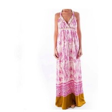 Ann Taylor LOFT 100% Silk Dress Abstract Ikat Pattern Long Maxi Dress Size 4