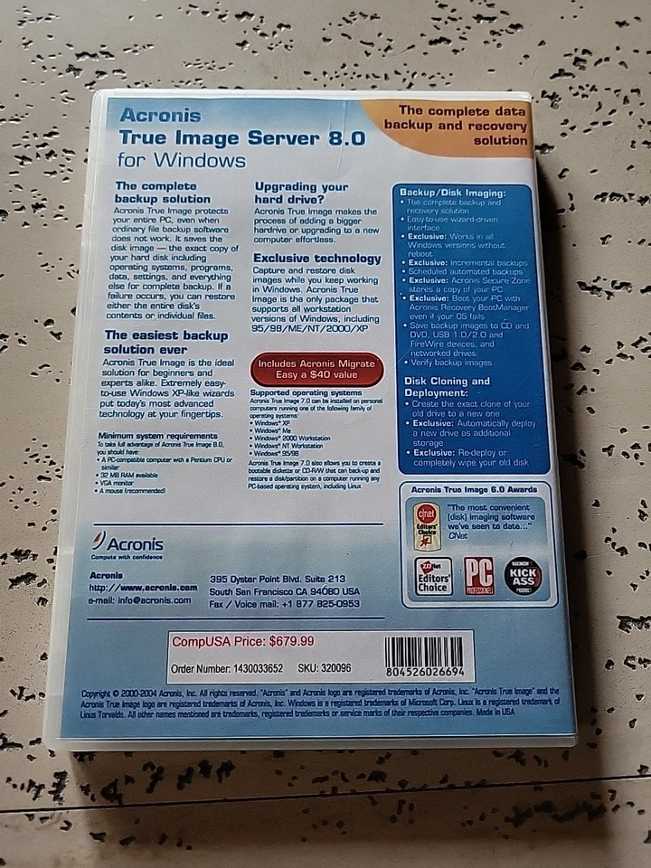 Acronis True Image 8.0 Data Backup 1 CD + Startup Guide - Image 2 of 4