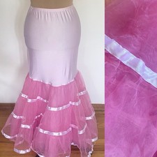 Vintage 50s-Inspired Sheer Tiered Petticoat Small/Medium Organza Crinoline