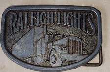 VINTAGE RALEIGH LIGHTS TRACTOR TRAILER TRUCK BELT BUCKLE