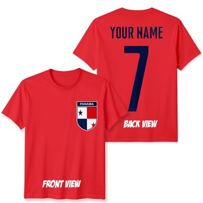 Personalisiertes T-Shirt Panama Fußball Unisex Kinder Name Nummer Tee #WC