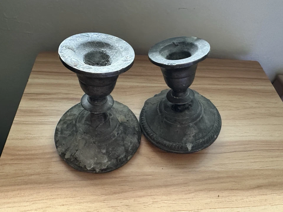 Candelabros vintage plata esterlina - plata 222 Foto 2 de 4