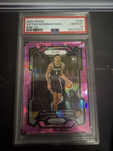 2023-24 Panini Prizm Victor Wembanyama #136 Pink Ice RC PSA 10 Spurs