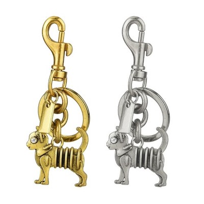 Elegant Keychain Cat Shape Stylish Key Holder Unique Key Ornament Alloy Texture