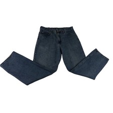 Wrangler Men's Regular Fit Blue Denim Jeans Size 35x32 Straight Leg Workwear