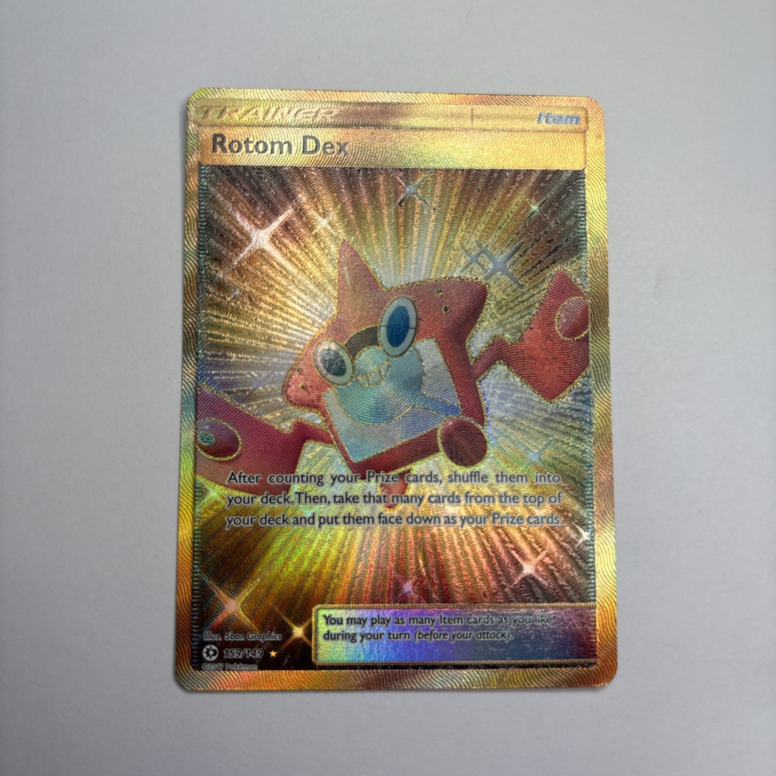 Pokémon TCG Rotom Dex Holo Card Sun & Moon Base Set 159/149