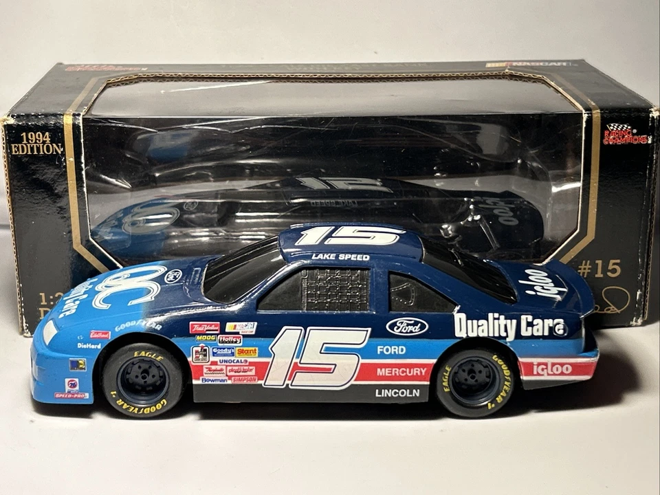 1994 Lake Speed #15 Quality Care 1/24 Diecast Bank Racing Champions with box key - Image 2 of 4