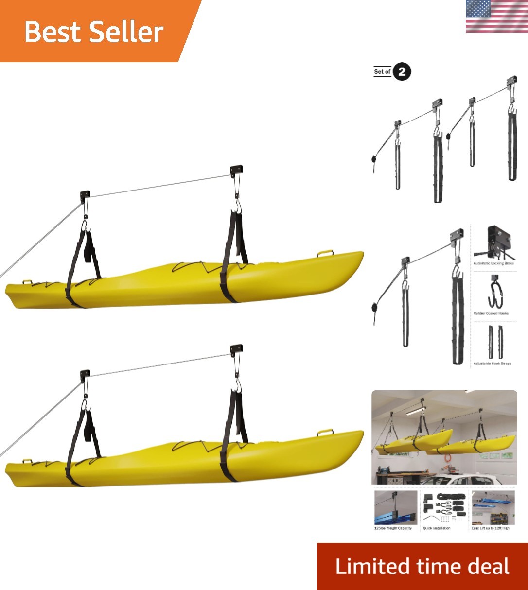 Hoist 2-pack Black Alloy Steel