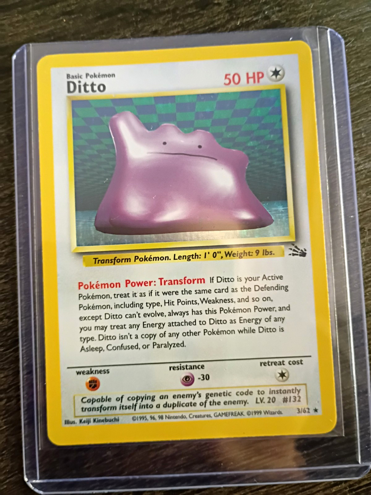 Wizards Ditto 3/62 Fossil Regular English 1999 Basic Pokemon TCG HP 50