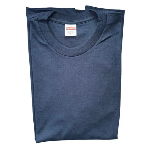 Tee shirt homme Supreme SS coton pré rétréci bleu marine taille L