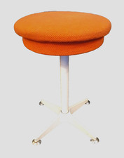 Bremshey Space Age Sgabello Vintage Anni 60 70 Girevole Arancione Originale