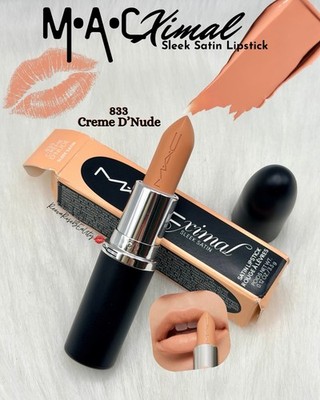MACximal Sleek Satin Lipstick 833 CREME D NUDE Full Size Authentic Nude BNIB MAC