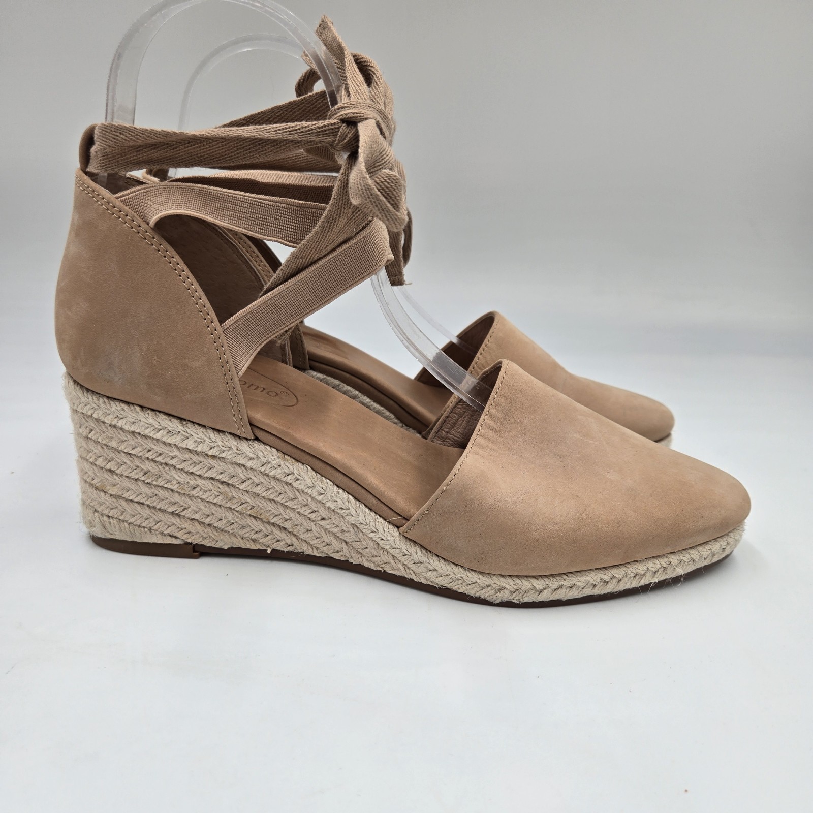 Corso Como Romley Espadrille Sandals Latte Nubuck Suede Tie Tan Women’s Size 8