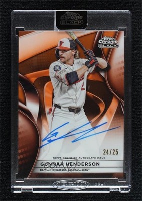 2024 Topps Chrome Black Orange Refractor 24/25 Gunnar Henderson #CBA-GH Auto tw0
