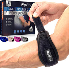 2-Pack Elbow Brace for Men  Women, Adjustable Tennis  Golfer'S Elbow Support S
