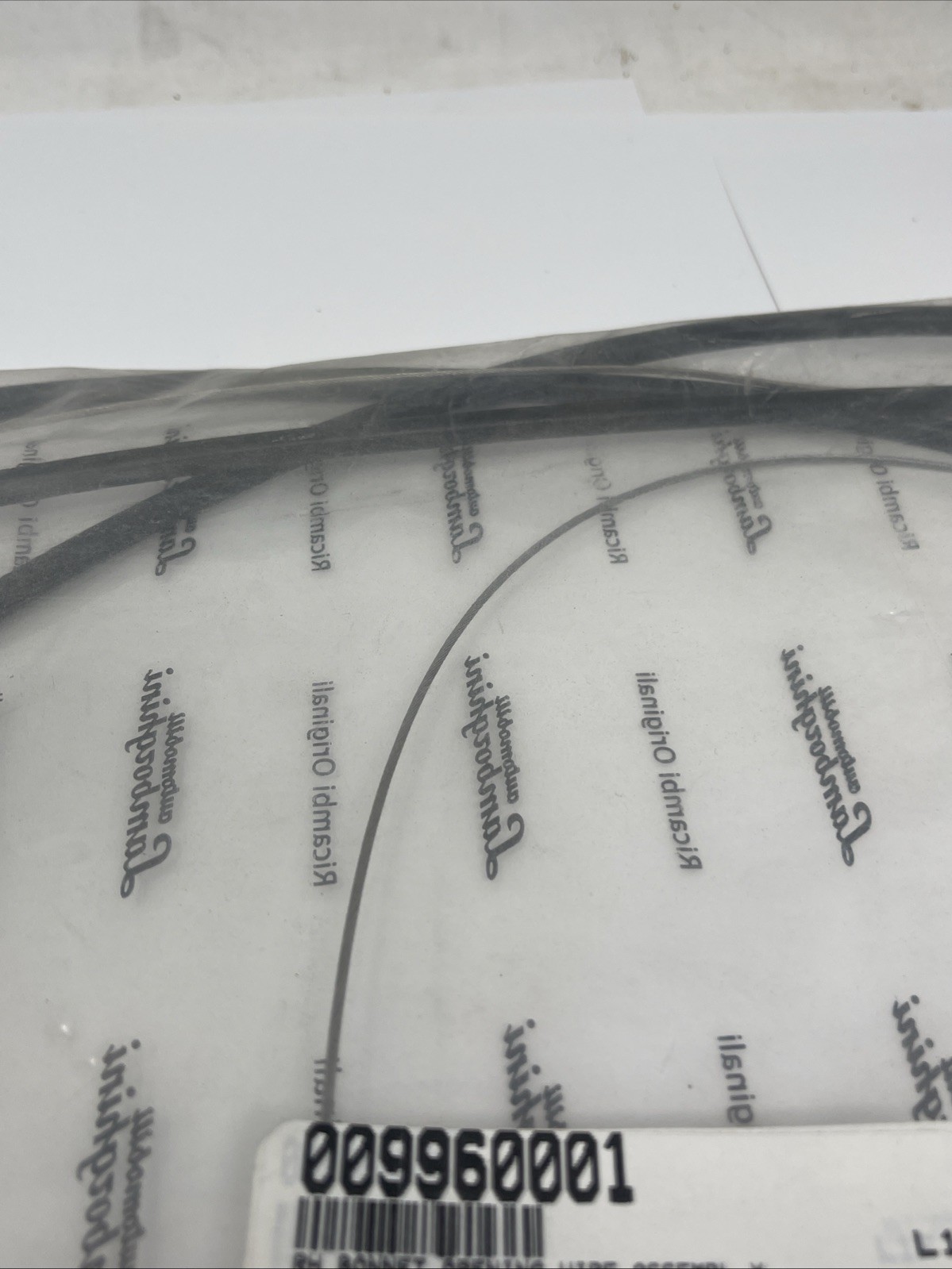 OEM Lamborghini 009960001 RH Bonnet Hood Opening Wire Assembly, New