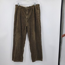 Vintage Polo Ralph Lauren Andrew Pant Corduroy Pleated Brown Mens 36x32 Ivy 90s