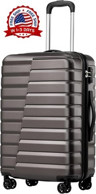 Maleta de mano rígida de PC y ABS con ruedas y cerradura TSA y asa telescópica.