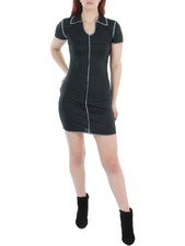NO COMMENT Womens Shirt Short Dress Black Fitted Pullover Juniors XL