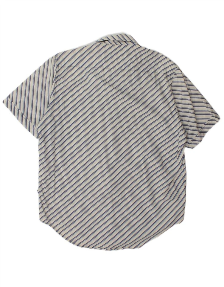 Camisa de manga corta TOM TAILOR para hombre XL algodón a rayas blancas CD15 Foto 4 de 4