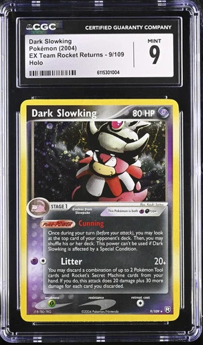 2004 Pokemon EX Team Rocket Returns Dark Slowking Holo CGC 9 #9/109