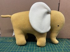 Best Years Large Mustard Organic Knitted Elephant Soft Toy (24cm)  VGC