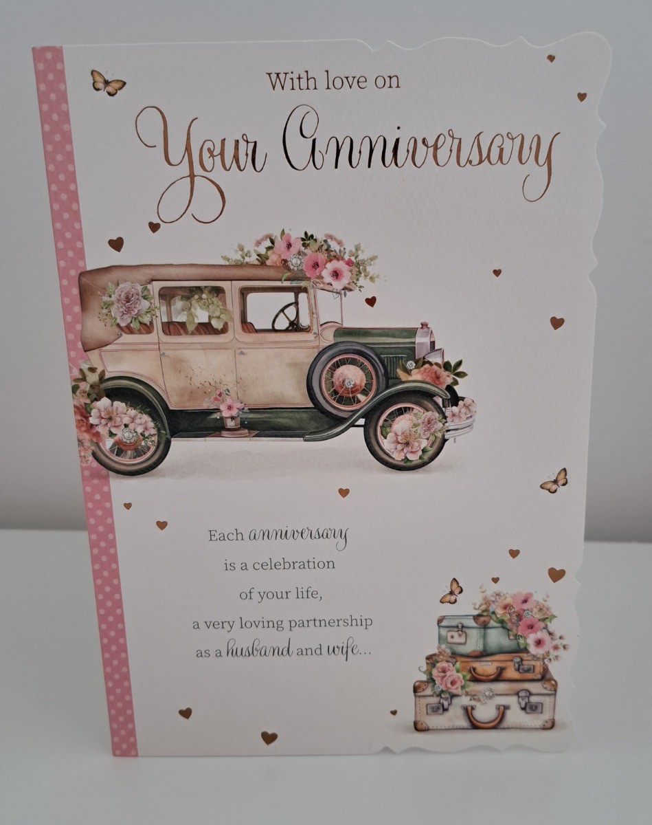 With Love On Your Anniversary Card. 19x13cm