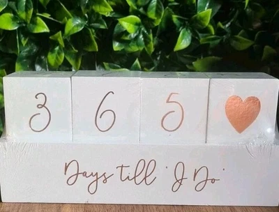 Paperchase Wedding Countdown Blocks Engagement Gift "Days Till I Do"