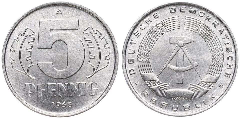 Deutschland - DDR 5 Pfennig 1948-1990 - Aluminium  - verschiedene Jahrgänge - Bild 1 von 1