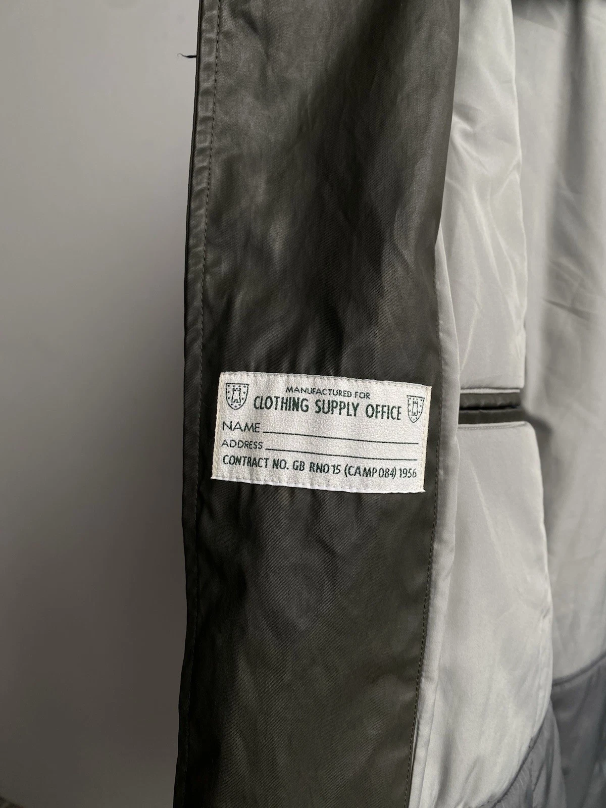 Camplin Yarmony Waxed Peacoat Mens EU 54/XL Olive Green Cotton Blend Padded Coat image 11