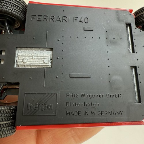 Herpa 1:43 Ferrari F40 Plastic Made in West Germany Red Ferrari Collectors Car - Picture 9 of 9