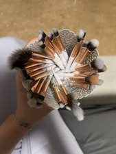 Make-up-Pinsel-Set rund mit weißem Griff & r...