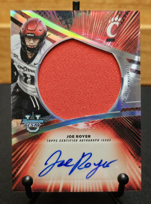 Joe Royer 2025 Bowman University Best Jumbo Relic Patch Auto JRA-JR Cincinnati
