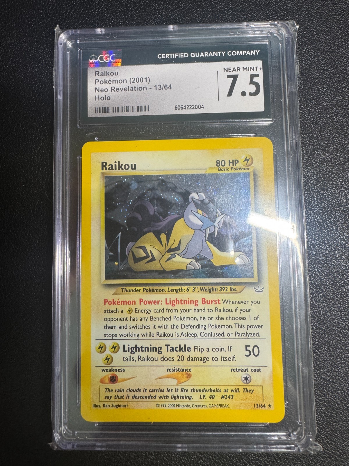 CGC 7.5 Raikou Neo Revelation 13/64 2001 Pokemon Card
