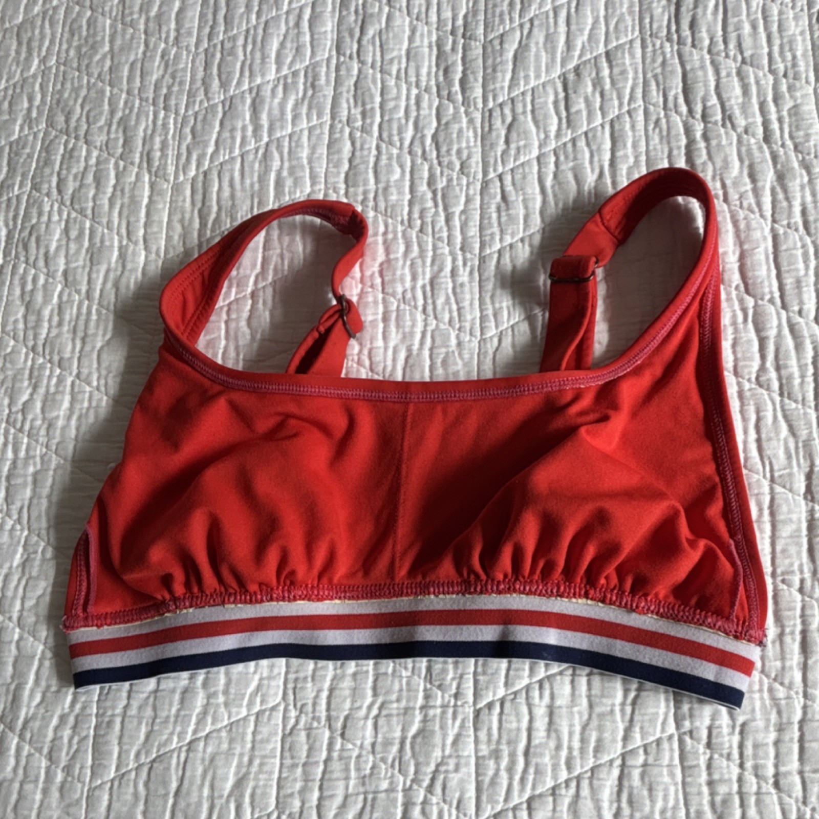 Bralette Swim Top Red White Navy Wide Adjustable Strap Sports Women-image