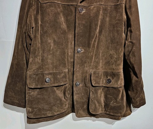 Vintage Coach Brown Suede Men's XL Button Down Heavy Jacket - Picture 3 of 24