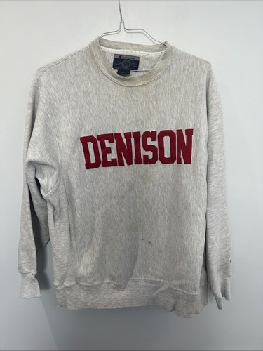 VTG Y2K Champion Reverse Weave DENISON University Crew neck Sweatshirt Large