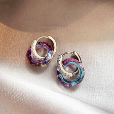 New Summer Circle Ring Pendant Earrings Women Fashion Drop Earring Party Jewelry