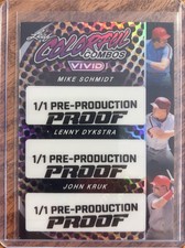 2024 Leaf Mike Schmidt Lenny Dykstra John Kruk Pre-Production Proof 1/1 Phillies