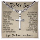 To My Son Cross Necklace Christian Gift From Dad Mom Inspirational Faith Jewelry