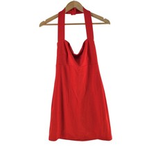 Nookie Dress Womens L au 12 Red Halter Cowl Neck Bodycon Mini Party 133412