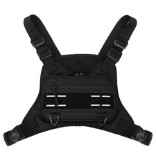 Men Tactical Chest Rig Bag Front Pouch Outdoor Sport Combat Pack Protective Vest